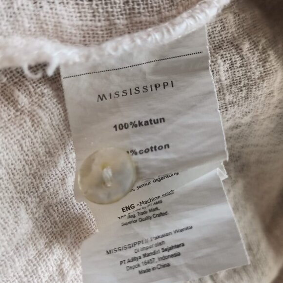 100% Cotton Peasant Blouse with Embroidery and Dramatic Bell Sleeves - Picture 9 of 9